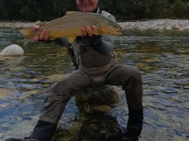 South Island New Zealand Brown trout with Bryan Wilson Reefton fishing guide