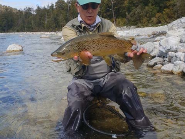 Fly fishing for Brown Trout in the Reefton area of the South Island, New Zealand with fishing guide Bryan Wilson