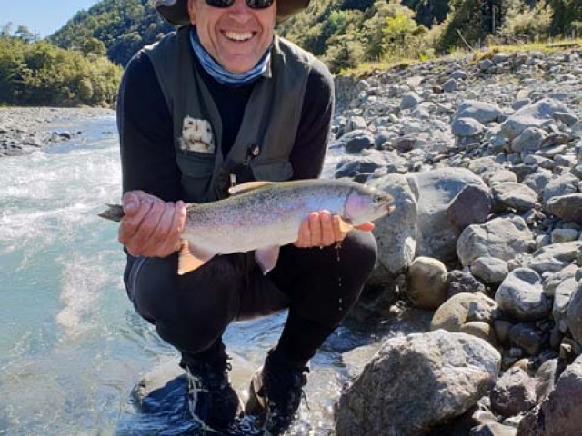 South Island New Zealand Brown trout with Bryan Wilson Reefton fishing guide