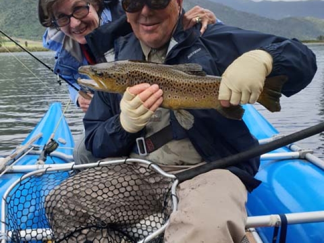South Island New Zealand Brown trout with Bryan Wilson Reefton fishing guide