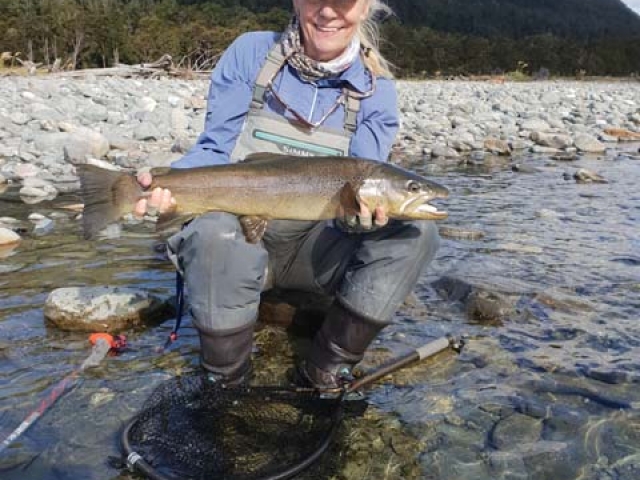 South Island New Zealand Brown trout with Bryan Wilson Reefton fishing guide
