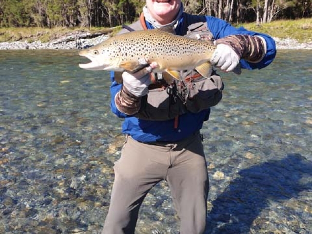 Fly fishing for Brown Trout in the Reefton area of the South Island, New Zealand with fishing guide Bryan Wilson
