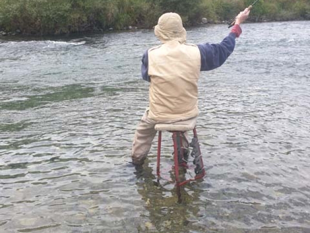 Fly fishing for Brown Trout in the Reefton area of the South Island, New Zealand with fishing guide Bryan Wilson