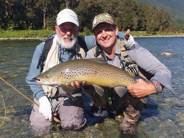 Trophy South Island brown trout caught fishing with Reefton fishing guide, Bryan Wilson.