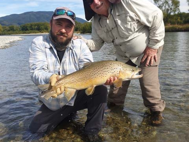 South Island New Zealand Brown trout with Bryan Wilson Reefton fishing guide