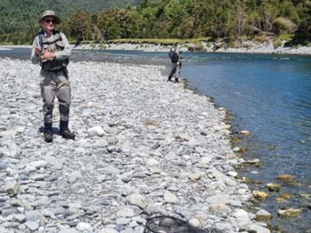 Fly fishing in the Reefton area of the South Island, New Zealand with fishing guide Bryan Wilson