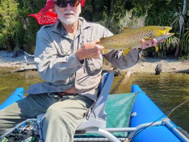 Fly fishing for Brown Trout in the Reefton area of the South Island, New Zealand with fishing guide Bryan Wilson