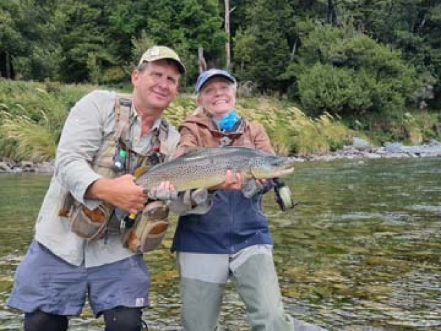 Fly fishing for Brown Trout in the Reefton area of the South Island, New Zealand with fishing guide Bryan Wilson