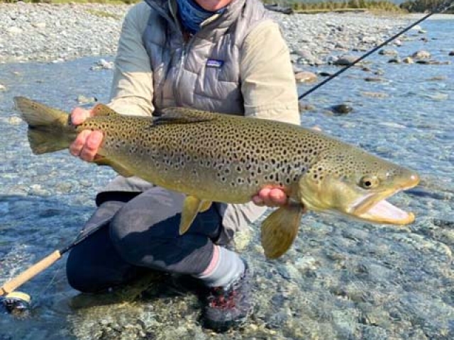 South Island New Zealand Brown trout with Bryan Wilson Reefton fishing guide