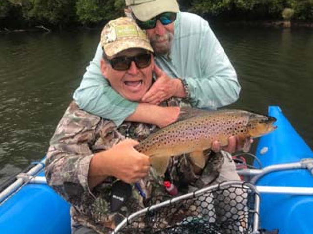 Fly fishing for Brown Trout in the Reefton area of the South Island, New Zealand with fishing guide Bryan Wilson