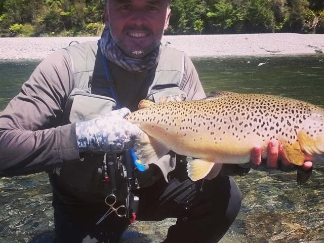 South Island New Zealand Brown trout with Bryan Wilson Reefton fishing guide