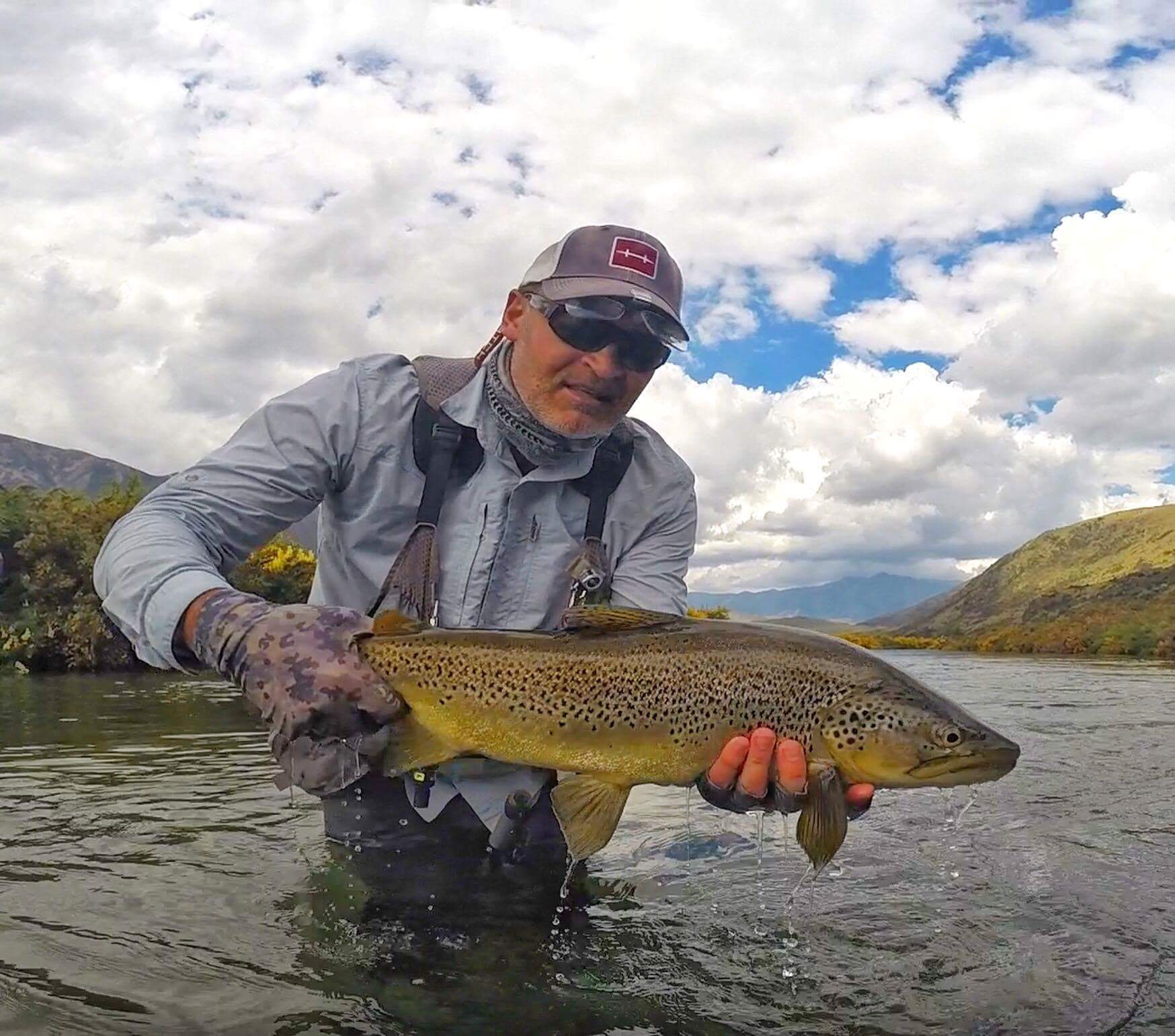 South Island New Zealand Brown trout with Bryan Wilson Reefton fishing guide