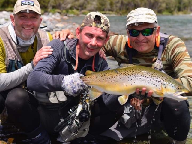 Fly fishing for Brown Trout in the Reefton area of the South Island, New Zealand with fishing guide Bryan Wilson